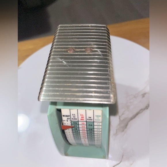 Vintage Triner Model 401 Postal Scale 1963 Rates Metal Green Plastic Post Office - Picture 9 of 9